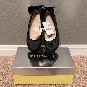 Crewcuts Black Velvet Bow Shoes size 11 NIB, NWT
